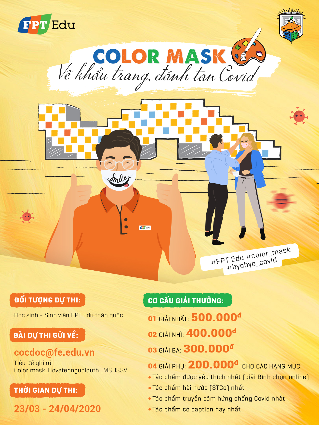 HSSV FPT Edu đưa thách thức độc đáo, thi tài trang trí khẩu trang